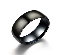 Fashion Black Titanium Ring Men Matte List Classic Engagement Anel Jewelry Rings for Male Party Wedding Bands9310555