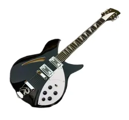 Siyah Model 330 Rick Electric Guitar 6 String 24 FRETS Yarı İçi İçi Body 2 Humbucker Ric Pickups3545508