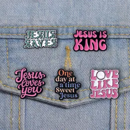Jesus Emaille Pins benutzerdefinierte süße Jesus Banner Broschen Revers Zahlen Zitate Schmuck Geschenk für Kinder Freunde