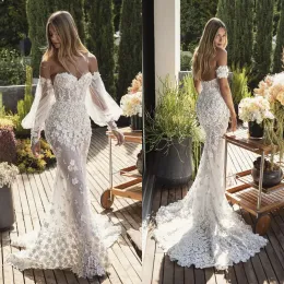 2024 New Wedding Dresses Sexy Sweetheart Lace Beads Appliques Bridal Gowns Custom Made Open Back Sweep Train Mermaid Wedding Dress