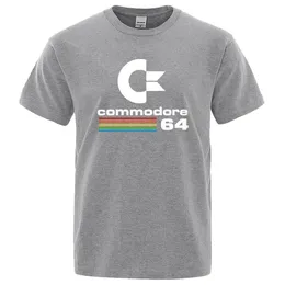 Gevşek Erkekler T-Shirts Yaz Commodore 64 Baskı T Shirt C64 Sid Amiga Retro Serin Tasarım Sokak Kısa Kol Tee Pamuk Giysileri 240412