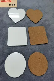 DHL Sublimation فارغ مربع Coaster Coaster MDF Wood DIY مخصصة كوب وسادة عزل زلة وسادة كوب حصيرة حصيرة الحامل ناعم H7458985