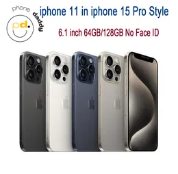 Original Unlocked iPhone 11 i 15 Pro Mobiltelefon 4GB RAM 64 GB 128 GB 6,1 tum Liquid Retina IPS LCD -mobiltelefon No Face ID