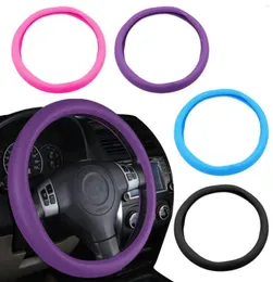 Coperture per volante Copertura Donne morbide arcobaleno comoda silicone silicone auto universal5551669