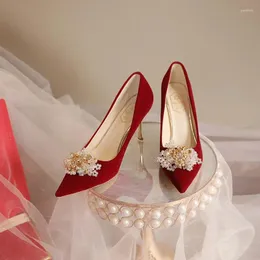 Sapatos de vestido comemore casamento de casamento vermelho salto alto salto feminino de verão com tampas pontiagudas bombas de luxo de luxo