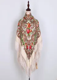 Shawls Russian Scarf Ukrainian Fringed Traditional Floral Polish Women Neck Head Wrap Vintage Antique Hijab Poncho7675371