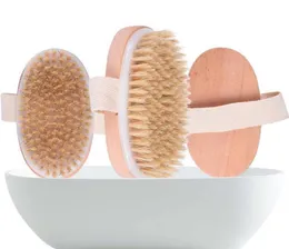 Stock Bath Brush Dry Skin Body Soft Natural Bristle SPA The Brush Wooden Shower SPA Without Handle1141852