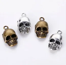 100pcsbag Ancient Silver Bronze 2012mm Skeleton Skull Charms Pendants Designer Jewelry Making Necklace Bracelet Accessories 7850397