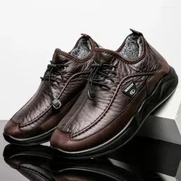 أحذية غير رسمية شتاء رجال مريح غير انزلاق من الجلد مقاوم للمشي أحذية رياضية في الهواء الطلق ثلج الذكور أحذية المطبخ