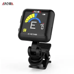 Кабели аромат at102 Rechargable Clip Guitar Tuner Color SN со встроенным батареем USB -кабелем для цветной гитарной басовой гитары аксессуары