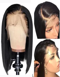 13x4 кружев передний парик Remy Straight Short Bob Wig Real Human Hair Toppers для чернокожих женщин мой первый парик Фронтальный хвост 1504881146