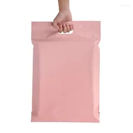 Aufbewahrungstaschen 50pcs/Grundstücke rosa Farbhülle mailing umweltfreundlich verdicken Kleidung Express Verpackungstasche Kunststoff Mailtasche