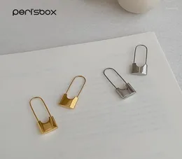 Hoop Huggie Peri039Sbox einzigartige Design Gold Schloss Ohrringe für Frauen kleine Sicherheit Pin Hoops Minimal Schmuck13673068