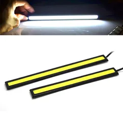 1pic 17cm COB LED DRL Sürüş Gündüz Koşu Işıkları Strip 12V Cob LED DRL Çubuk Alüminyum Şerit Panel Araba Çalışma Işıkları1957041