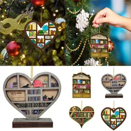 Dekoratif Figürinler Mutlu Noeller Eğlenceli Kitap Ana Bilgisayar Kolye Dekorasyonları Ev için 2024 Cristmas Süslemeleri Noel Navidad Mutlu Yıl
