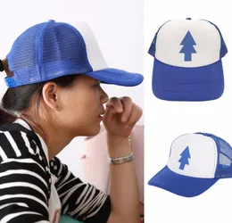 Unisex baseball sportowy kapelusz kobiety zakrzywione Bill Blue Pine Tree Dipper Gravity Falls Cartoon Mesh Hat Cap Trucker 9282 New1778248