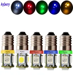 Ayjery 전체 500pcs 나사 E10 5 SMD LED 전구 12V 자동차 통관 도어 도어 조명 화이트 블루 레드 노란색 자동차 스타일링 5296924