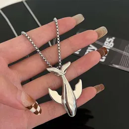 Whale Necklace Mens Fashion Ins Cool Style Long Sweater Chain Simple Pendant Small