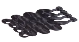 Pacotes de cabelo de onda corporal brasileira cor natural cor 100 tecelagem de cabelo humano virgem 4 peças 1026quotno Remy Extensões de cabelo 3456001