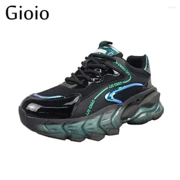 Повседневная обувь Gioio Женщины дышащие спортивные кружевы Loafer Ladies черные прозрачные резиновые кроссовки на открытом воздухе бег