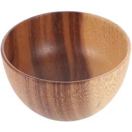 Servis uppsättningar Acacia Wood Salad Bowl som serverar vintage Små trä Multianvändningsskålar stora