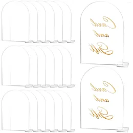 Party Supplies 5Pcs/Set Clear Arch Acrylic Sign With Stand Blank Arched Round Top Sheet For Wedding Reception Event Restaurant