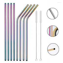 Drinking Straws Metal Set With Cleaner Brush Bubble Tea Straw Drip Tip 510 Topper Mates For Yerba Sky Solo Mtl Tank Stainless