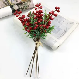 Flores decorativas Holida de inverno Faux Berries espuma de alta qualidade para arranjos Simulação realista Casamento de Natal