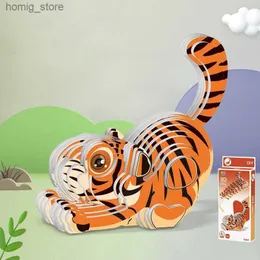 3D головоломки Animal 3D Paper Puzzle для детей Образование Montessori Toys Смешная DIY Ручная сборка Трехмерная модельная игрушка для мальчика Y240415GU08