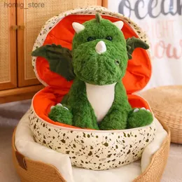 Plush Dolls 2 Ln 1 Dinosaur Plushies Dinosaur Egg Toys Plush with Wings Green Dinosaur ugging sleeping Doll Funny Hight Birthday Y240415