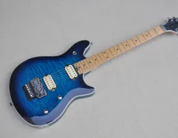 Guitar Blue Body Electric Guitar with 2h Pickups,chrome Hardware,maple Quilted Top,offering Customized Services