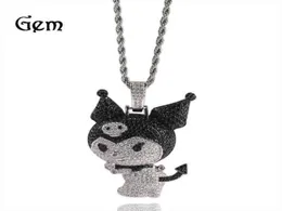 Gu Meng039s neuer Zirkon kleiner Teufel Kuromi Kulomi Cartoon Halskette Personalisierte vielseitige Dign Halskette11942516370570