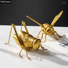 التماثيل الزخرفية Mantis/Cricket Golden Ensect تمثال الحشرات الديكور العسل النحت نحت الحلي محاكاة غرفة المعيشة المفروشات