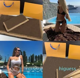 Toalha de banho estampada de carta elegante toalhas de alta qualidade de alta qualidade designer de casal jacquard pano para praia de natação esportiva