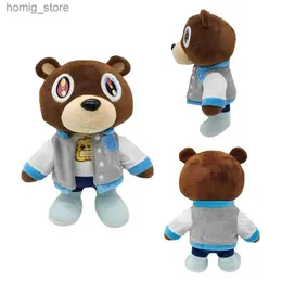 Dolls de pelúcia 30cm Kawaii Kanye Dropout Bear Teddy Bear Plush Toys Kanye West Graduação macia Casa de casa Decoração de aniversário Y240415