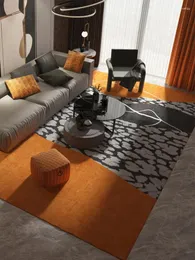 Mattor Simple Ins Light Luxury Orange mattor vardagsrum soffbord filt nordiskt modernt hushåll slitbeständig tvättfri