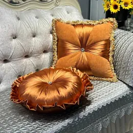 Pillow Luxury Europe Round Modern For Living Room Bedroom Sofa Home Decor Satin Back Pillows With Filling