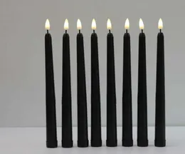 8 pezzi Black senza fiammaflitta senza fiammela a batteria a LED a led candele votive di natale28 cm candeleschi falsi per il matrimonio H5472341