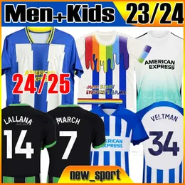 4XL 23 24 Joao Pedro Cucurella Soccer Jerseys WEBSTER TROSSARD MARCH Mac Allister Mwepu CONNOLLY Moder 2023 2024 Home Away Seagull Men kids kit Football Shirts