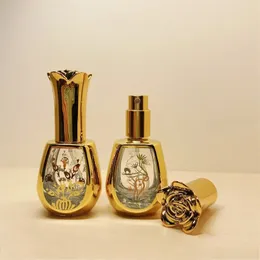 1PC 10ml Gold Glass Perfume Bottle Spray Refillable Atomizer Scent Bottles Packaging Cosmetic Container