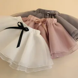 Baby Girls Skirt طفل الأطفال الراقصين يرقصان التنانير الشاش فستان قصير 2024 ربيع صيف للأطفال حفل الملابس 240410