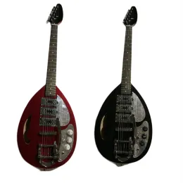 Kablolar Gözyaşı Şekli Vücut Kırmızı/Siyah Elektrikli Gitar, Tremolo Köprüsü ile Özelleştirme