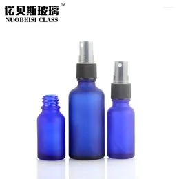 Lagringsflaskor 5 ml-100 ml Portabelt Blue Glass Essential Oil Spray Mist Sprayer Container Travel Refillable Bottle Bottle