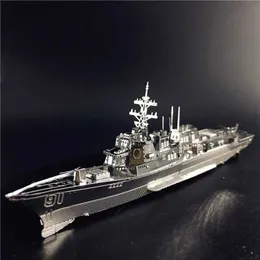 3D Puzzles Ironstar 3D Metal Bulmaca Burke Sınıf Destroyer Tür 056 Corvette Savaş Gemisi Modeli DIY 3D Lazer Kesim Yahudi Oyuncak Y240415