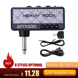 Gitar Ammoon Elektro Gitar Amplifikatör Amp Mini Kulaklık AMP AMP DERİN DIŞI ETKİLİ Mini Elektro Guar Fiş Kulaklık Amplifikatörü