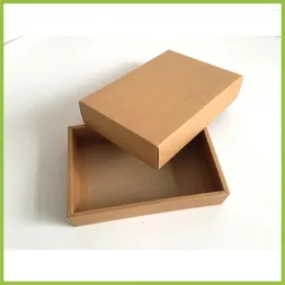 Gift Wrap DHL 50Pcs/Lot 23.3 15.2 3cm Vintage Kraft Paper Cardboard Pack Boxes With Lid Postcard Jewelry Packing