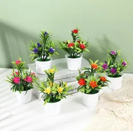 Dekoratif çiçekler yapay saksı saksı bitkileri 5 küçük lotus simüle bonsai masaüstü süsleri yaratıcı ürünler