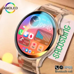 시계 2024 Bluetooth Call Ladies Smart Watch Men Amoled 466*466 HD 화면 항상 시계 표시 Xiaomi 용 사용자 정의 다이얼 NFC 스마트 워치