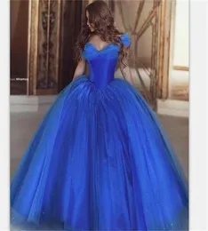 Vestido de bola da princesa vintage Vestido Quinceanera do ombro Vestidos de noite azul de ombro Vestidos de baile Luxo 2017 Cheap9148483