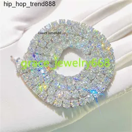 Bracciale 925 Silver Custom Druzy Jewelry VVS Moissanite 3mm 4mm da 5 mm collana hip hop street rapper Accessori collane per donne